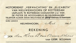 NN_BOUMAN_002 Nieuwenhoorn, Bouman - Gebr. Bouman, Motordienst Verwachting en Elizabeth van Nieuwenhoorn op Rotterdam. ...