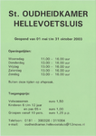 AFFICHE_A_33 Stichting Oudheidkamer Hellevoetsluis - openingstijden en toegangsprijs, 2003