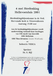 AFFICHE_A_60 4 mei herdenking Hellevoetsluis 2001. Herdenkingsbijeenkomst in de Ned. Hervormde kerk te Nieuwenhoorn. ...