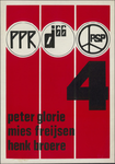 AFFICHE_C_29 PPR, D'66, PSP Rijnmond, lijst 4: Peter Glorie, Mies Freijsen, Henk Broere, 1974