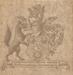 PC_BRL_265 Heraldisch wapen van Cornelis Matthiasz van der Nieustadt, alias Neostadius 1549-1606, ca. 1950