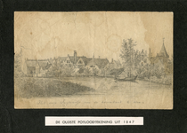 PC_SPK_019 Het dorp Spijkenisse van de havenkant te zien, 1847