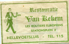 SZ0551. Restaurant Van Kekem - les Routiers Européens.