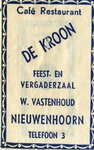 SZ0611. Café, Restaurant De Kroon - feest en vergaderzaal.