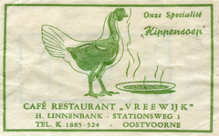 SZ0925. Café, Restaurant Vreewijk - onze specialiteit: kippensoep.