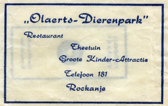 SZ1112. Restaurant, Theetuin, Groote Kinder-Attractie Olaerts-Dierenpark.