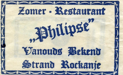 SZ1141. Zomer-restaurant Philipse - vanouds bekend.
