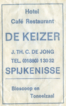 SZ1441. Hotel, Café, Restaurant De Keizer - Bioscoop en toneelzaal.
