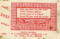 SZ0162. Cafe, annex slijterij Dixi.