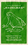 SZ0507. Café restaurant Hazelbag.