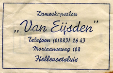 SZ0508. Dameskapsalon Van Eijsden.