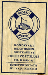 SZ0525. Rederij Delta - Rondvaart, inlichtingen - buffetexploitatie: W. van Kekem.