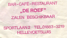 SZ0532B. Bar, café, restaurant De Roef - zalen beschikbaar.