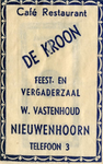 SZ0611. Café, Restaurant De Kroon - feest en vergaderzaal.