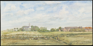 SPUIJBROEK_015A Kijkje op het dorp Simonshaven vanuit de polder, ca. 1965
