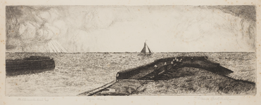 SPUIJBROEK_044 De houten havenhoofden langs de ingang van de Koopvaardijhaven (Kanaal door Voorne) in Hellevoetsluis. ...