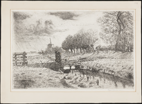 SPUIJBROEK_148 De Molendijk in Oudenhoorn, met op de achtergrond de molen, gebouwd in 1843 en gesloopt in maart 1967, ...