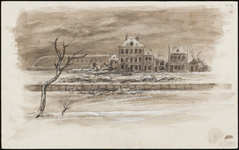 SPUIJBROEK_204 Afbraak van de panden langs de Westzanddijk. Het Bellenhuis staat er nog, op de achtergrond Kazerne ...