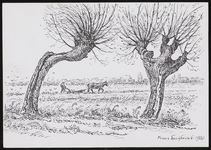 SPUIJBROEK_247G Verjaardagskaart van de Hervormde Gemeente Nieuw-Helvoet. De ploeger op de akker, 1980