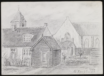 SPUIJBROEK_247J Verjaardagskaart van de Hervormde Gemeente Nieuw-Helvoet. Enkele woningen, met de kerk van ...