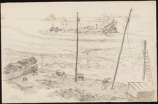 SPUIJBROEK_A_017 Werkzaamheden aan de Zeedijk in Oudenhoorn om het gat van de Watersnoodramp te dichten, 1953