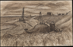SPUIJBROEK_A_227 Werkzaamheden in de bouwput tijdens de aanleg van de Haringvlietdam, 1958
