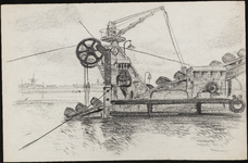 SPUIJBROEK_A_229 Aanleg van de Werkhaven: een baggermolen diept de haven uit, ca. 1955