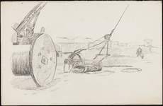 SPUIJBROEK_A_236 Werkzaamheden in de bouwput: een dragline, ca. 1955