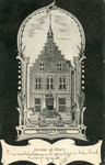 PB0356 tekening van het stadhuis van Brielle voor de veranderingen in 't jaar 1792, ca. 1905