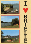 PB0420 I Love Brielle, drie afbeeldingen van recreatie langs het Brielse Meer, 1986