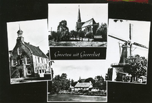 PB2567 Groeten uit Geervliet, met onder meer de molen, het stadhuis en de kerk, 1967