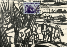PB3094 Kunstzinnige briefkaart over de Deltawerken, ontworpen door Lex Horn, uitgegeven ten bate van de Zomerzegels: ...