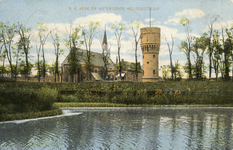 PB3123 Hellevoetsluis; De katholieke kerk en de watertoren, ca. 1908