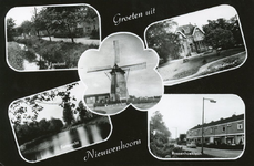 PB4066 Groeten uit Nieuwenhoorn, met een compilatie van foto´s van het Zandpad, de gracht bij fort Noorddijk, de ...