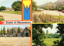 PB4193 Groeten uit Nieuwenhoorn: vier kleine afbeeldingen van Nieuwenhoorn, 1974