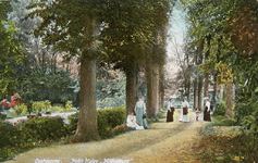 PB5251 Oostvoorne; De weg is de huidige Hoflaan, in de verte de horizontale daklijn van een villa die er nog steeds ...
