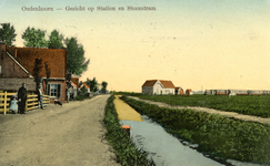 PB7080 Kijkje in de Hollandseweg met het tramstation en de RTM tram, ca. 1910