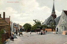 PB9808 De kerk van Zuidland, gezien vanaf de Kerkstraat, ca. 1913