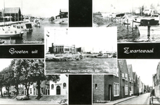 PB10048 Groeten uit Zwartewaal: foto's van de haven, restaurant de witte raaf en verschillende straten, 1965