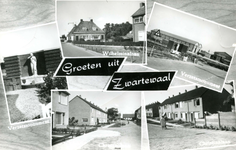 PB10049 Groeten uit Zwartewaal: foto's van het oorlogsmonument en verschillende straten, 1968