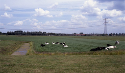 DIA00190 Het dorp Abbenbroek gezien vanaf de Oudelandsedijk; ca. 1993