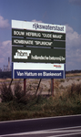 DIA40485 Spijkenisse; ; Bord van de bouw nieuwe Spijkenisserbrug, 17 september 1977