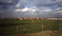 DIA42852 Woningen langs de Raaigras, gezien vanaf de Westdijk; September 1988