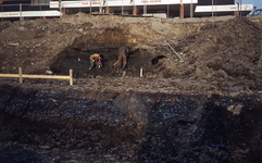 DIA43359 Archeologische opgraving op de plek van het nieuwe centrum van Spijkenisse; ca. 1983