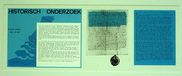 DIA44137 Tentoonstelling 10.000 jaar wonen in het Maasmondgebied: 1200-1300 na Chr. - Nieuwenhoorn (kader historisch ...