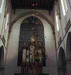 DIA_GF_1184 Het orgel en het bord met de Tien Geboden in de St. Catharijnekerk; ca. 1970
