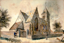 BR_DERIK_STREEKARCHIEF_109 Overhandiging van een unieke aquarel van de kerk van Nieuwenhoorn aan het Streekarchief door ...