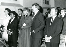 NN_DODENHERDENKING_004 De Rotterdamse burgemeester Van der Louw bij de jaarlijkse dodenherdenking in de kerk; 4 mei 1985