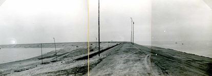 OV_BRIELSEMAASDAM_15 Oostvoorne; Werkzaamheden voor de aanleg van de Brielse Maasdam, ca. 1950