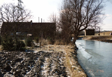 OV_HEINDIJK_42 Boerenerf en bevroren watering; 1996